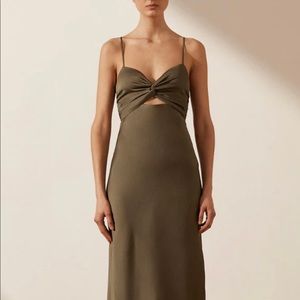 Shona Joy Twist bridesmaid dress in Pine